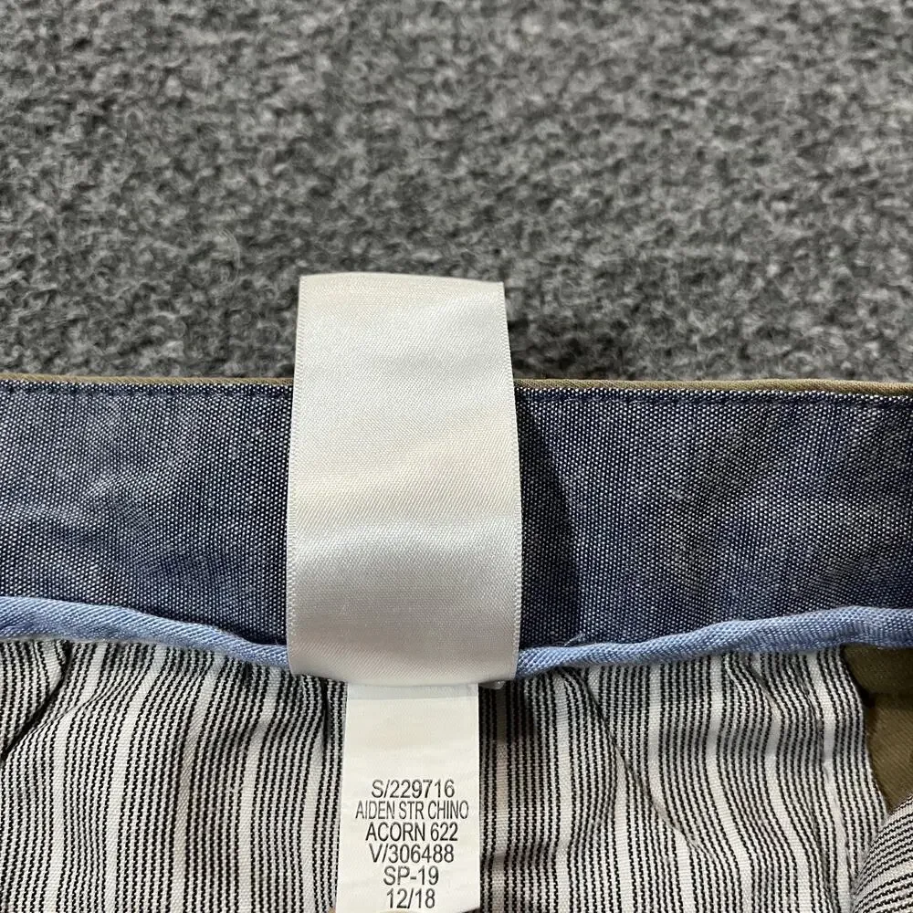 Banana Republic Pants Mens 34x30 Beige Aiden Chino Cotton Zip Slim Flat Front